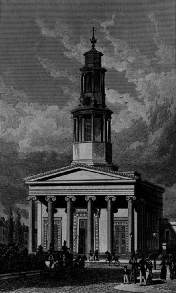 Detail of St. Pancrass Church, West Front by Thomas Hosmer Shepherd