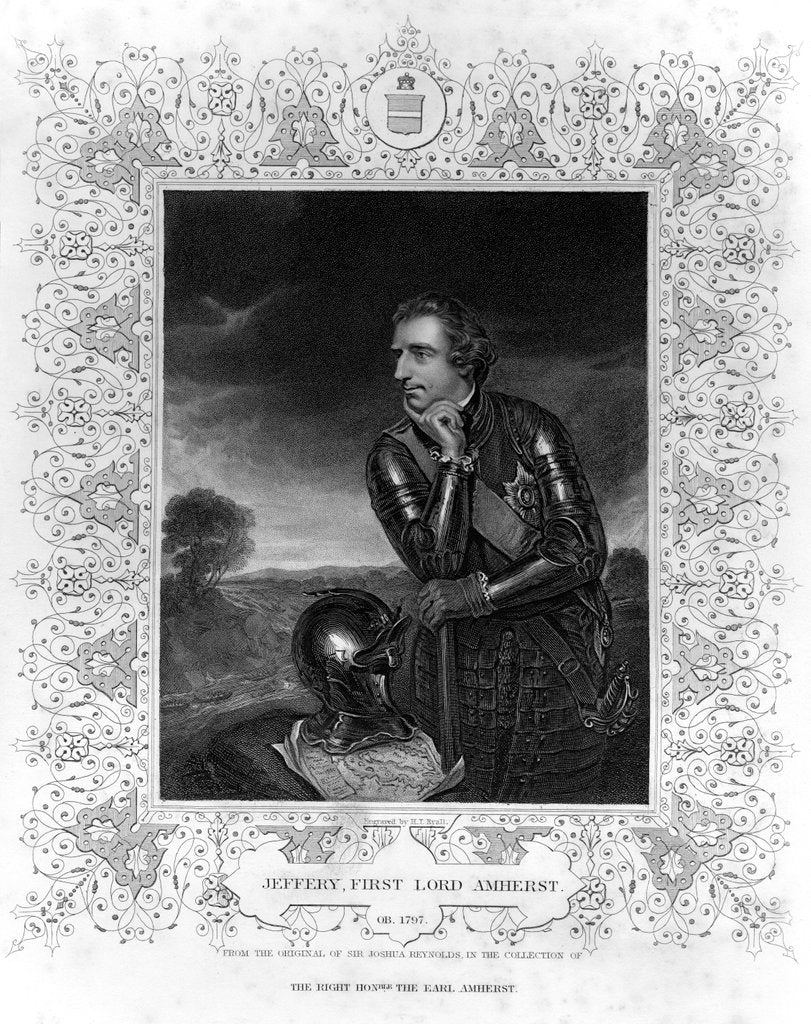 Detail of Portrait of Sir Jeffrey Amherst by Henry Thomas Ryall