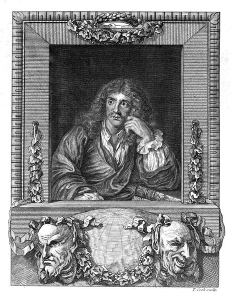 Detail of Portrait of Moliere by School English