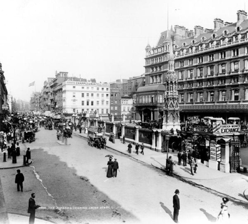 Detail of The Strand and Charing Cross Station, London, c.1890 by English Photographer