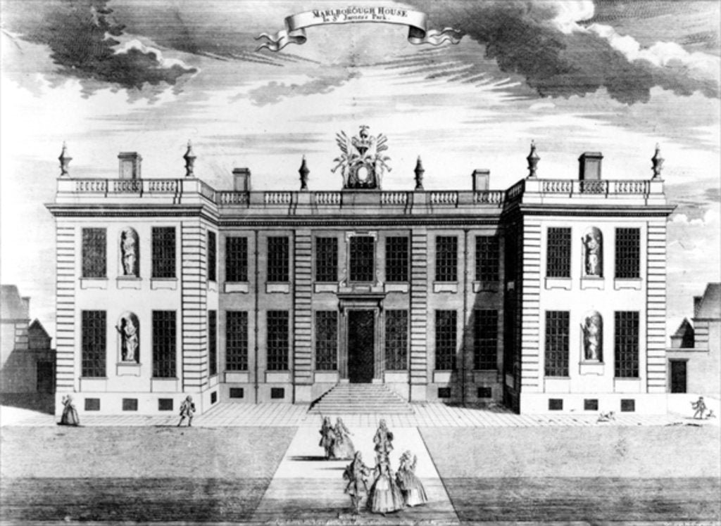 Detail of View of Marlborough House in Pall Mall, Westminster, 1741 by Sutton Nicholls