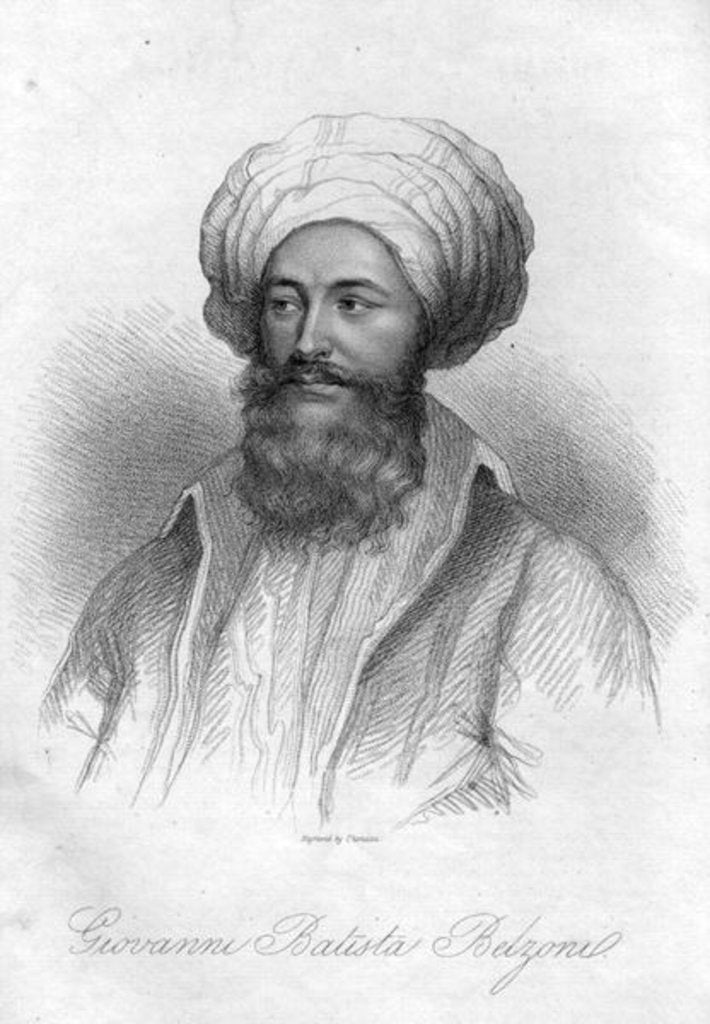 Detail of Portrait of Giovanni Batista Belzoni by School English