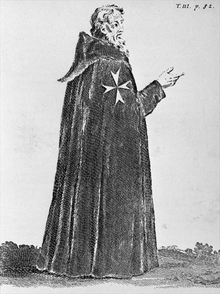 Detail of Knight Hospitaller in the original habit, worn until the fourteenth century by French School