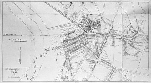 Detail of Map of Belfast c.1685 by Anonymous