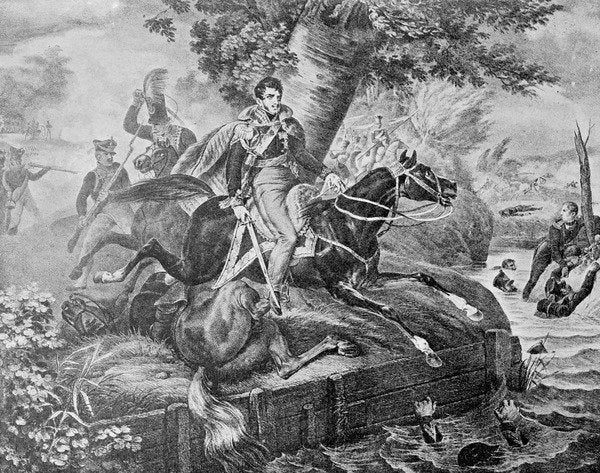 Detail of Death of Józef Poniatowski at the Battle of Leipzig, 1813 by Anonymous