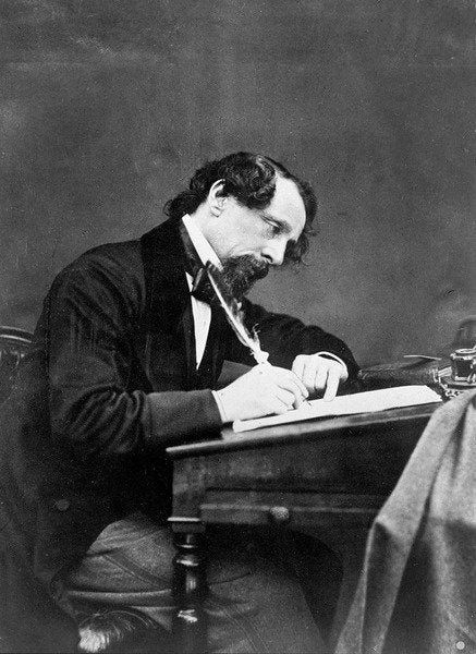Detail of Charles Dickens, 1858 by Herbert Watkins