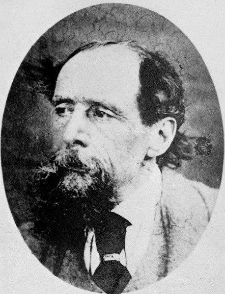 Detail of Charles Dickens, c.1863 by Robert Hindry Mason