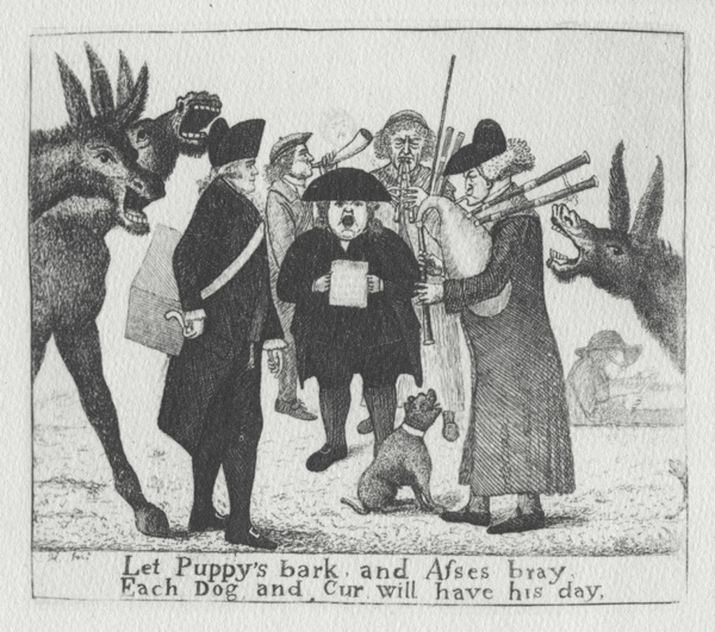 Detail of Let Puppy's bark and Asses bray, Each Dog and Cur will have his day, 1784 by John Kay