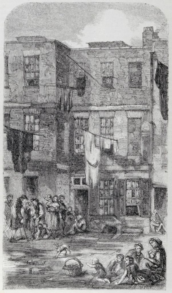 Detail of Wild Court, off Great Wild Street, Drury Lane, 1855 by English School