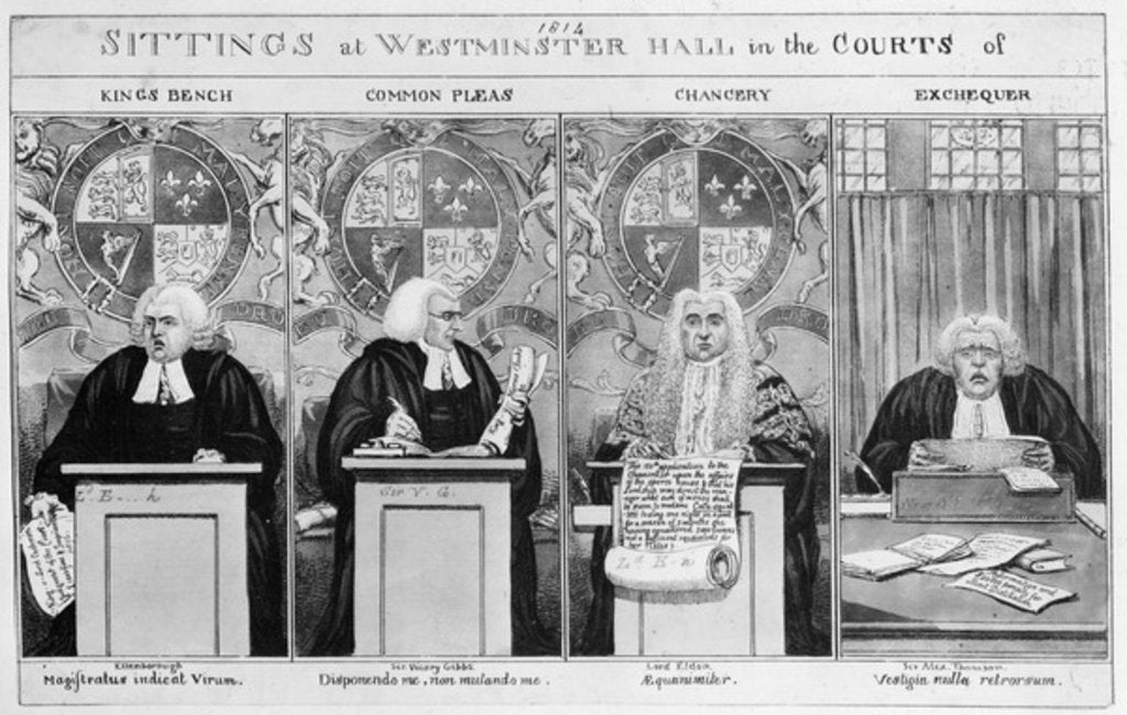 Detail of Sittings at Westminster Hall courts, 1816 by English School