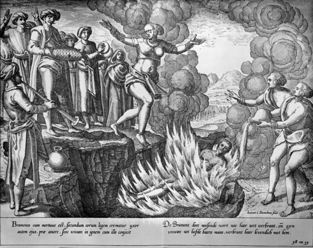 Detail of Sati, 1580-90 by Johannes Baptista van the Younger Doetechum