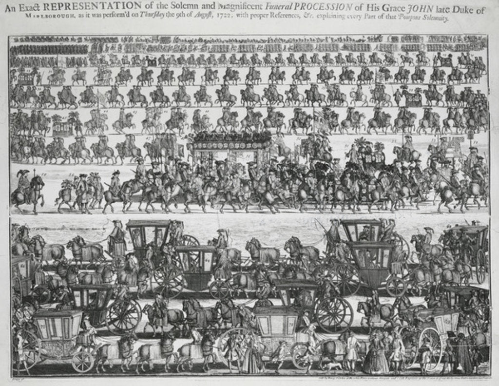 Detail of Funeral procession for the Duke of Marlborough, 1722 by English School