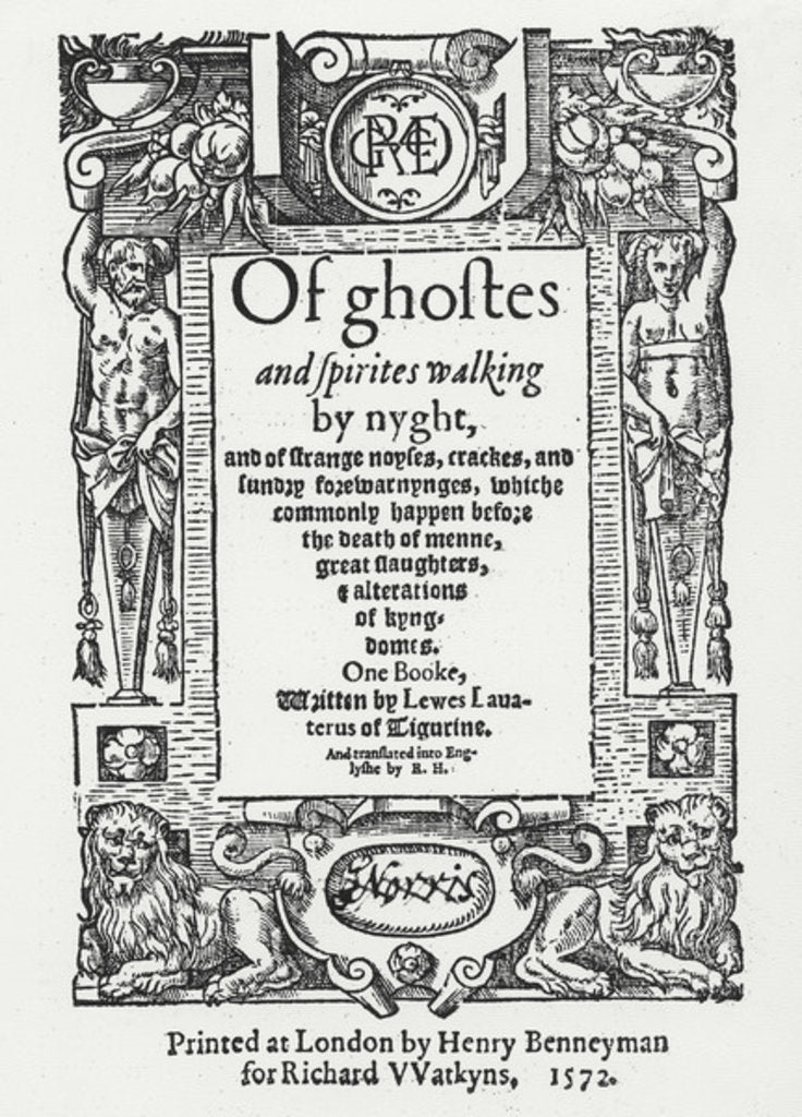 Detail of Titlepage from 'Of ghostes and spirites walking by nyght', 1572 by Anonymous