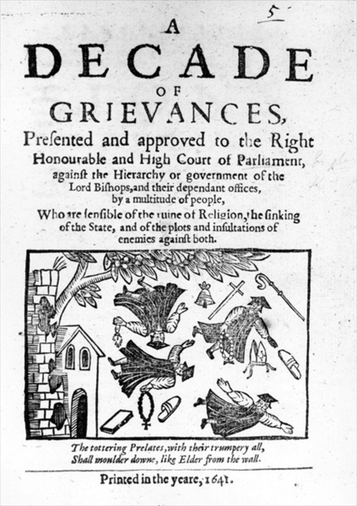 Detail of A Decade of Grievances, Alexander Leighton's pamphlet assaulting the institution of episcopacy, 1641 by English School
