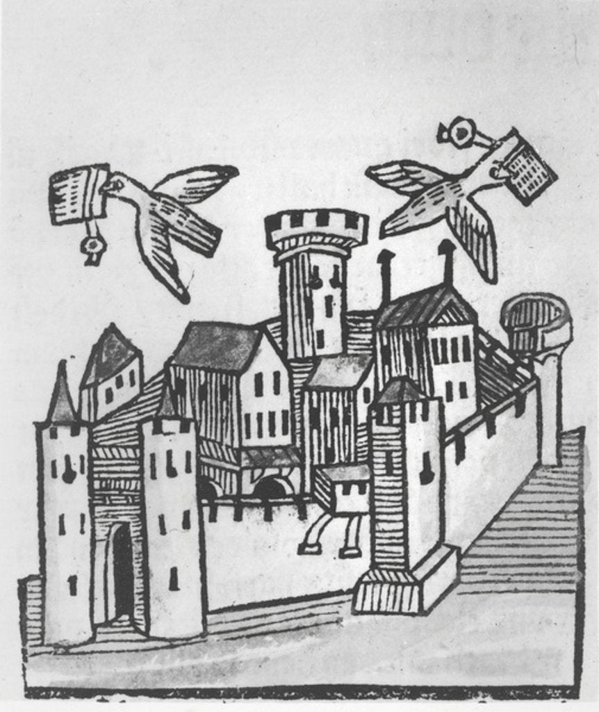 Detail of Pigeon Post, 1481 by German School