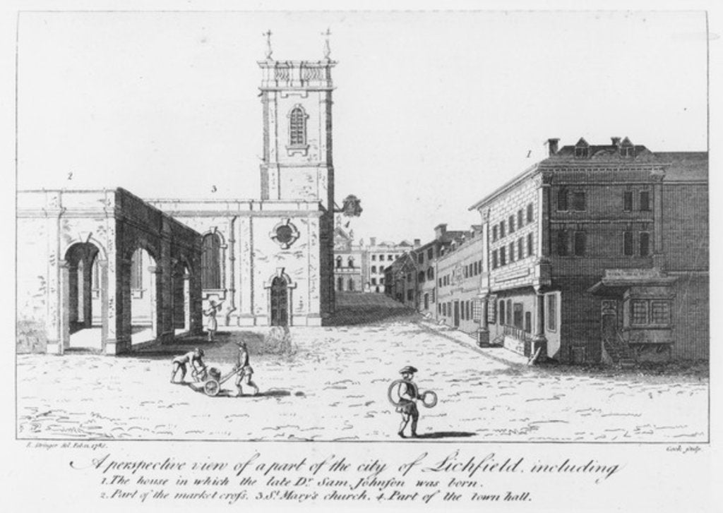 Detail of Lichfield, the birthplace of Dr Johnson by English School