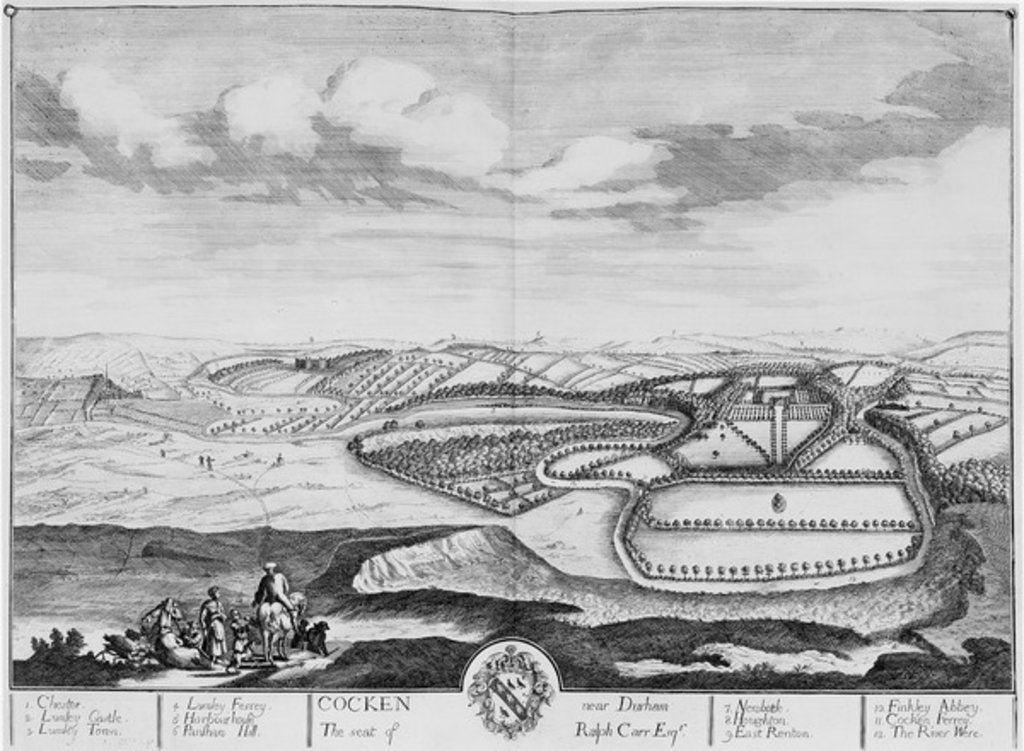 Detail of Cocken near Durham, c.1710 by English School