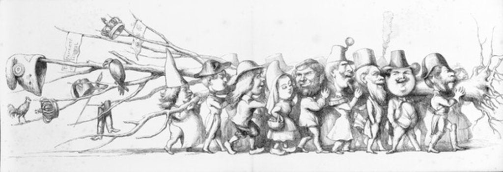 Detail of French visitors to the Great Exhibition, 1851 by Richard Doyle