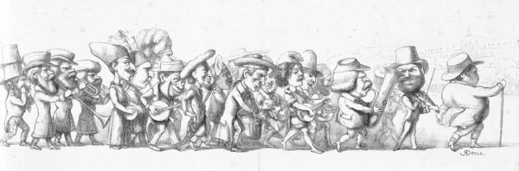 Detail of John Bull leading visitors to the Great Exhibition, 1851 by Richard Doyle