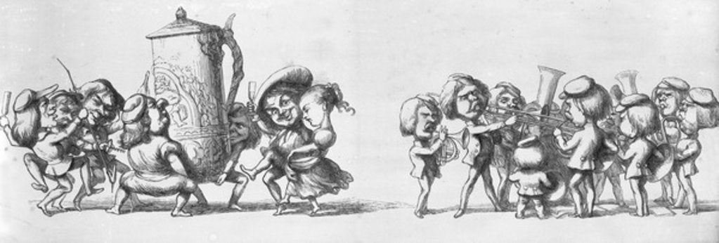 Detail of Bands playing to visitors for the Great Exhibition, 1851 by Richard Doyle