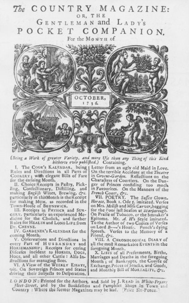Detail of The Country Magazine, 1736 by English School