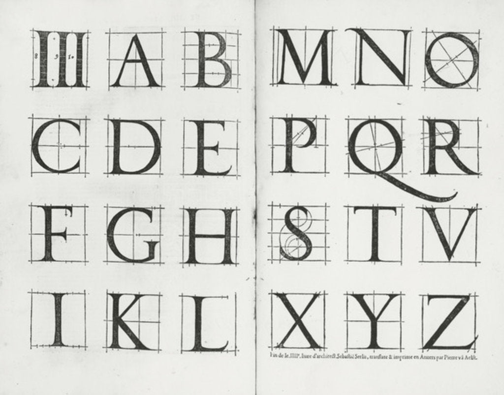 Detail of Serlio's alphabet, 1539 by Sebastiano Serlio
