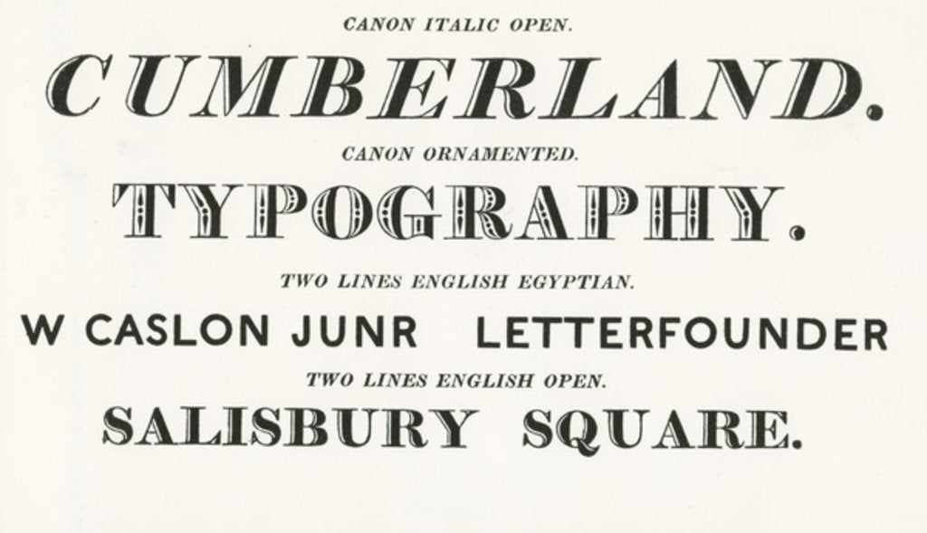 Detail of Specimen typefaces from William Caslon by English School