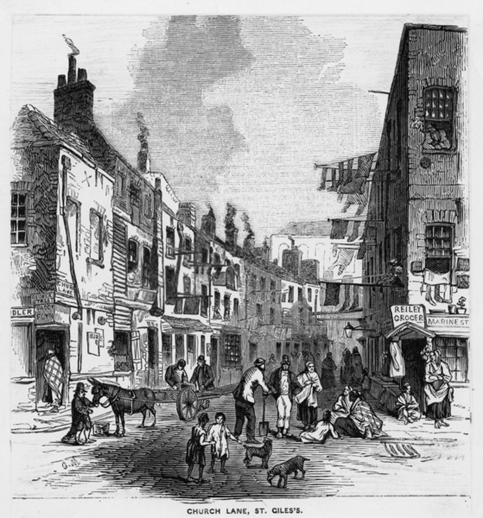 Detail of Church Lane, St Giles's, c.1840 by English School