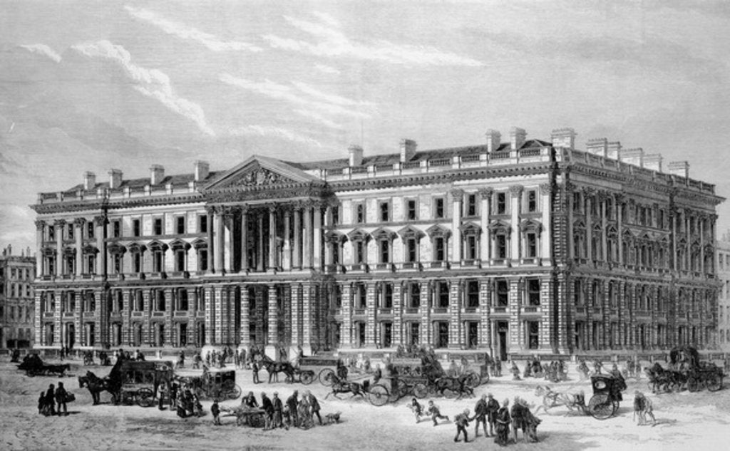 Detail of Proposed new buildings of the General Post Office in St Martin-le-Grand, 1870 by English School