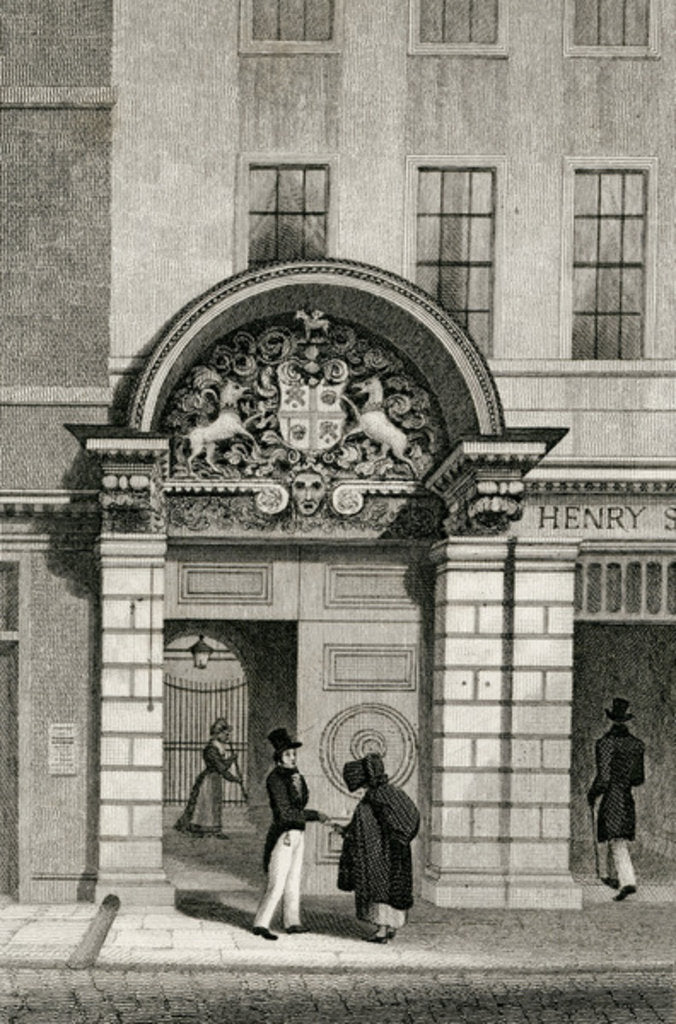 Detail of Barber Surgeon's Hall, Monkwell Street, 1830 by Thomas Hosmer Shepherd