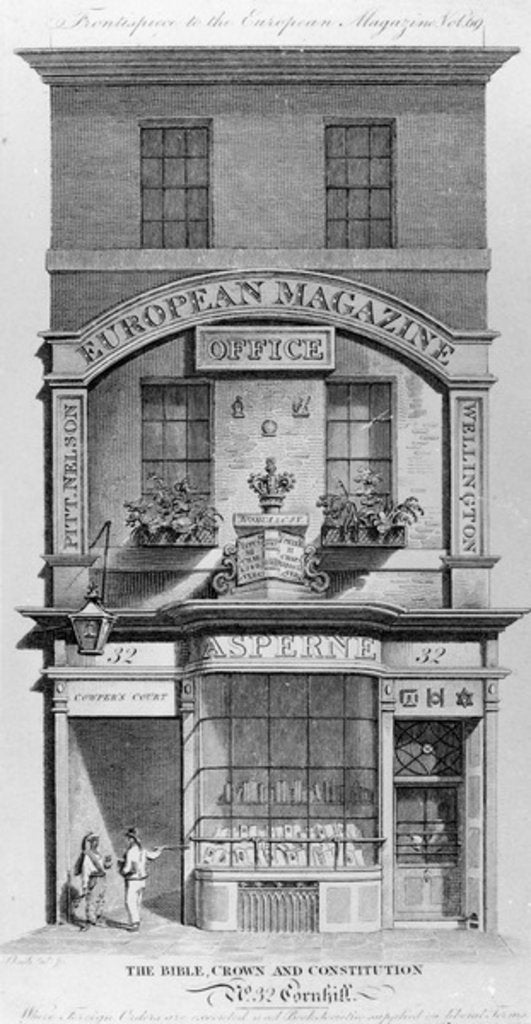 Detail of The Bible, Crown and Constitution, Cornhill, London by English School