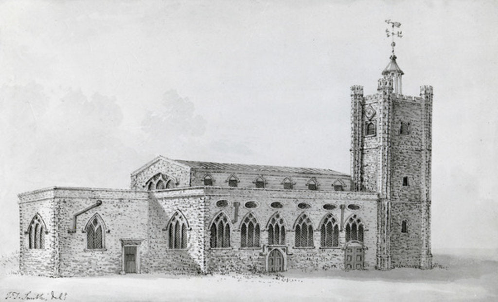 Detail of Old St Giles's church, c.1718 by John Thomas Smith