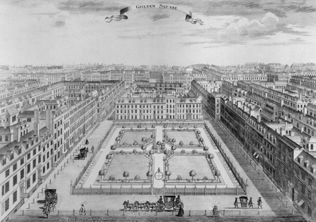 Detail of Golden Square, c.1725 by John Bowles