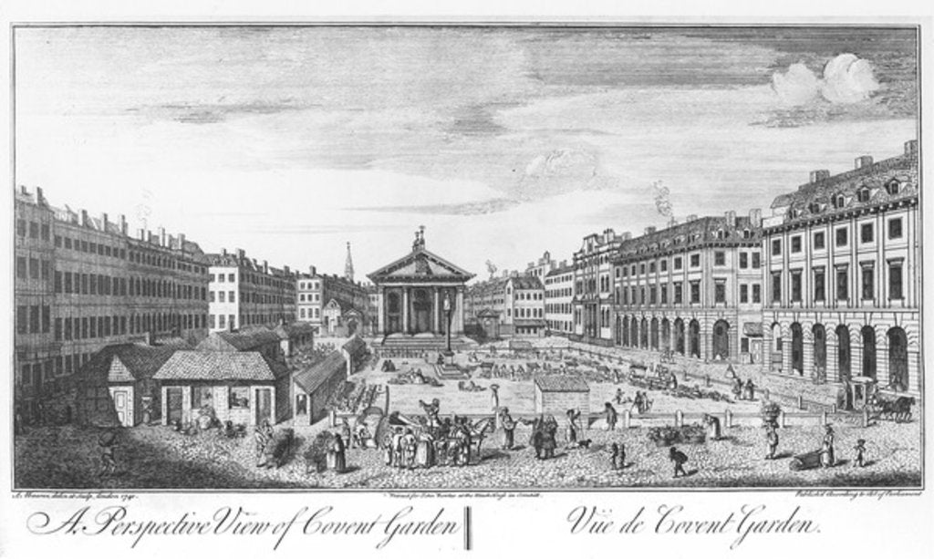 Detail of A Perspective View of Covent Garden, 1741 by I. (after) Maurer