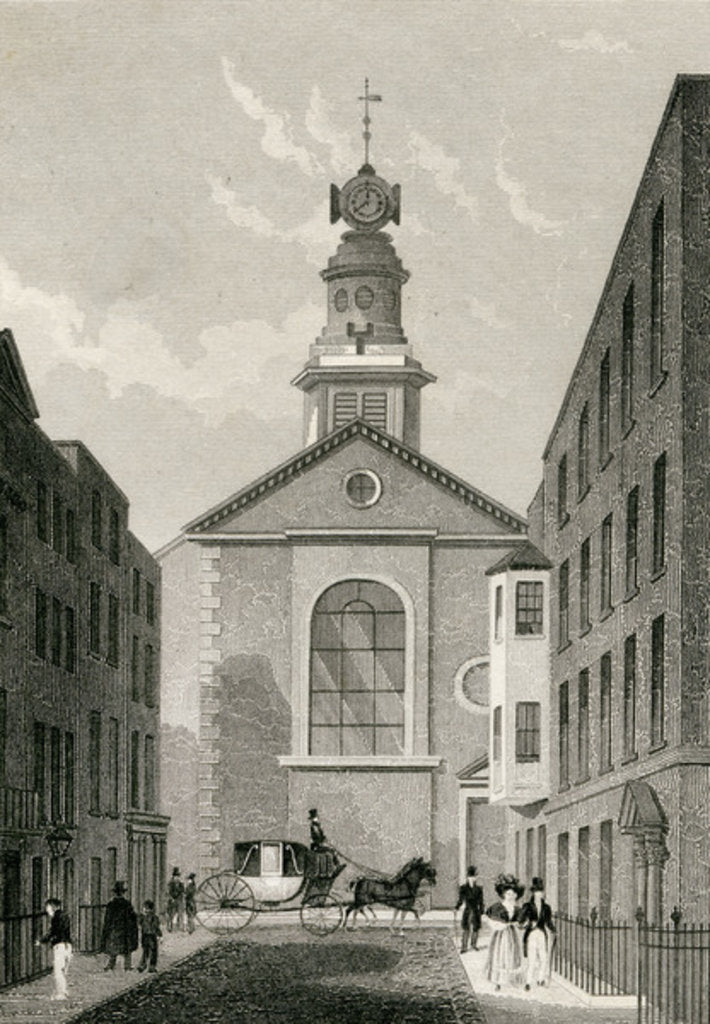 Detail of St Anne's Soho. c.1810 by Thomas Hosmer (after) Shepherd
