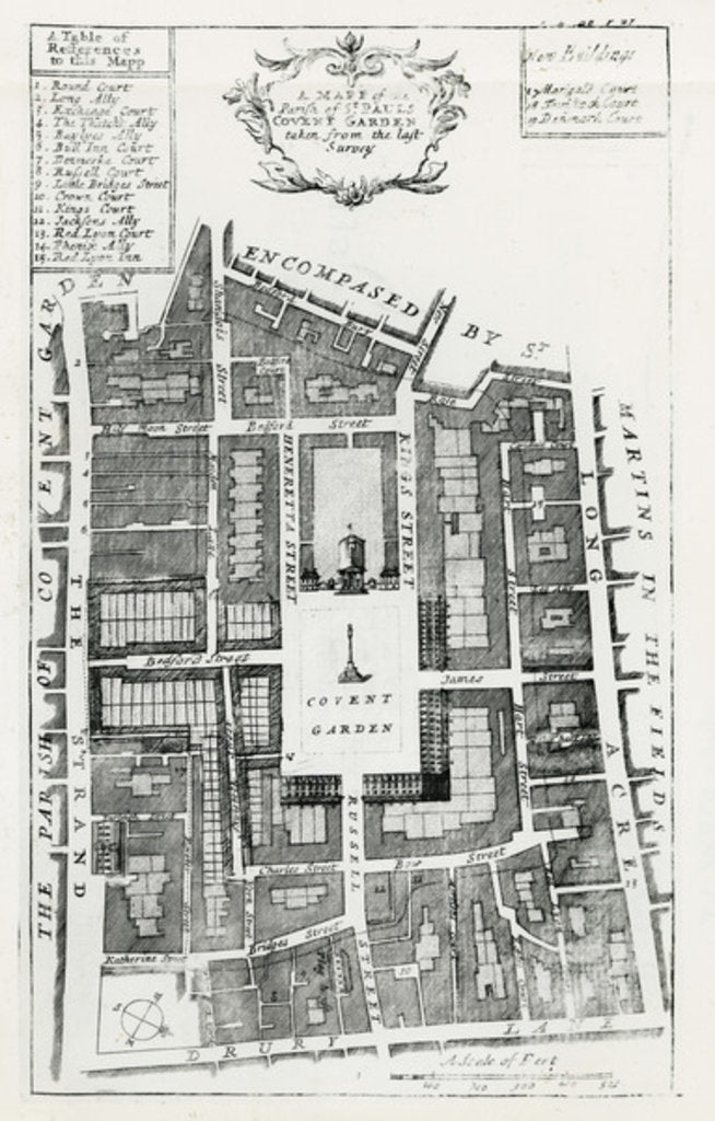 Detail of A Mapp of the Parish of St Pauls Covent Garden taken from the last Survey, 1720 by English School