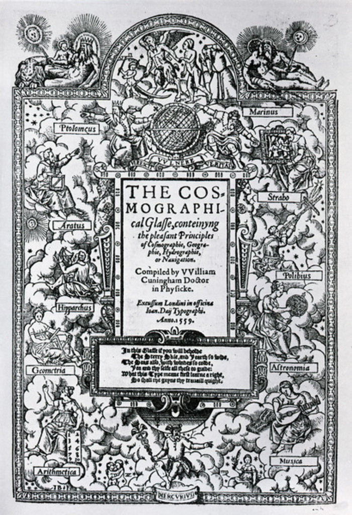 Detail of Titlepage of 'The Cosmographical Glass', 1559 by John the Elder Bettes