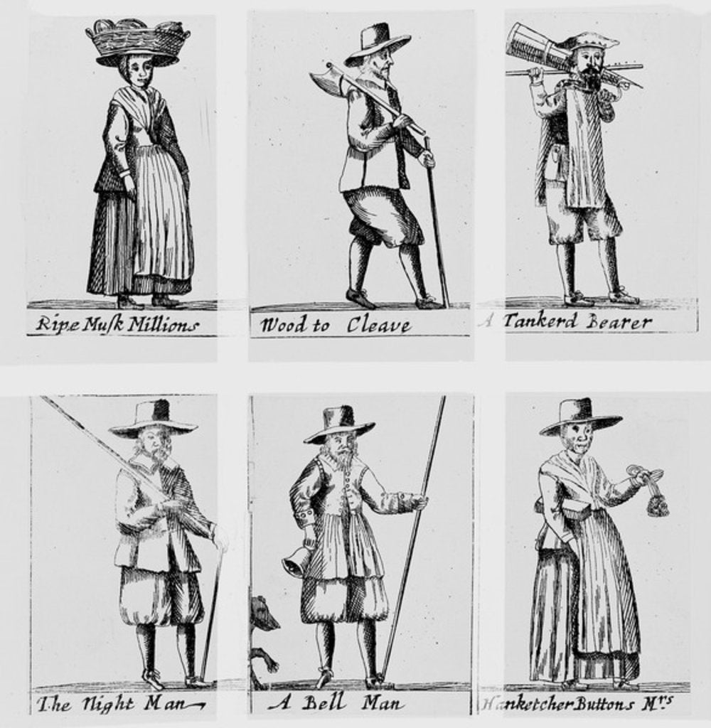 Detail of The Cryes of London, 1655 by English School