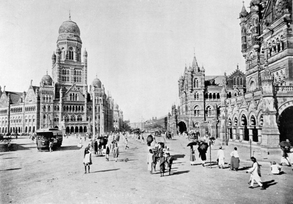 Detail of Municipal Offices and Victoria Terminus Bombay, c.1910 by Anonymous