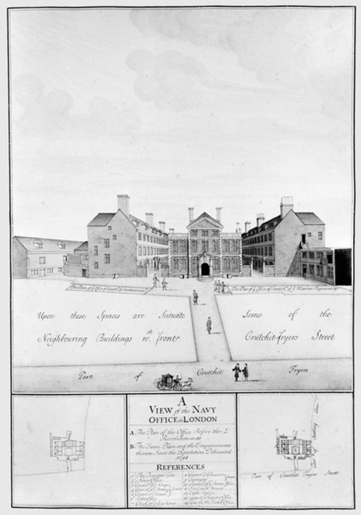 Detail of A View of the Navy Office in London by English School