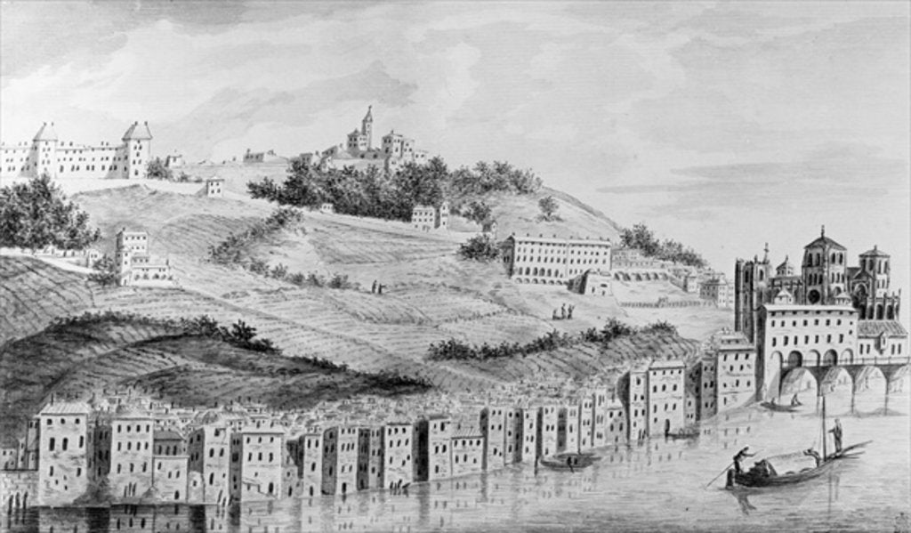 Detail of A view of the port of the city of Lyons from the Rhone, 1870 by English School