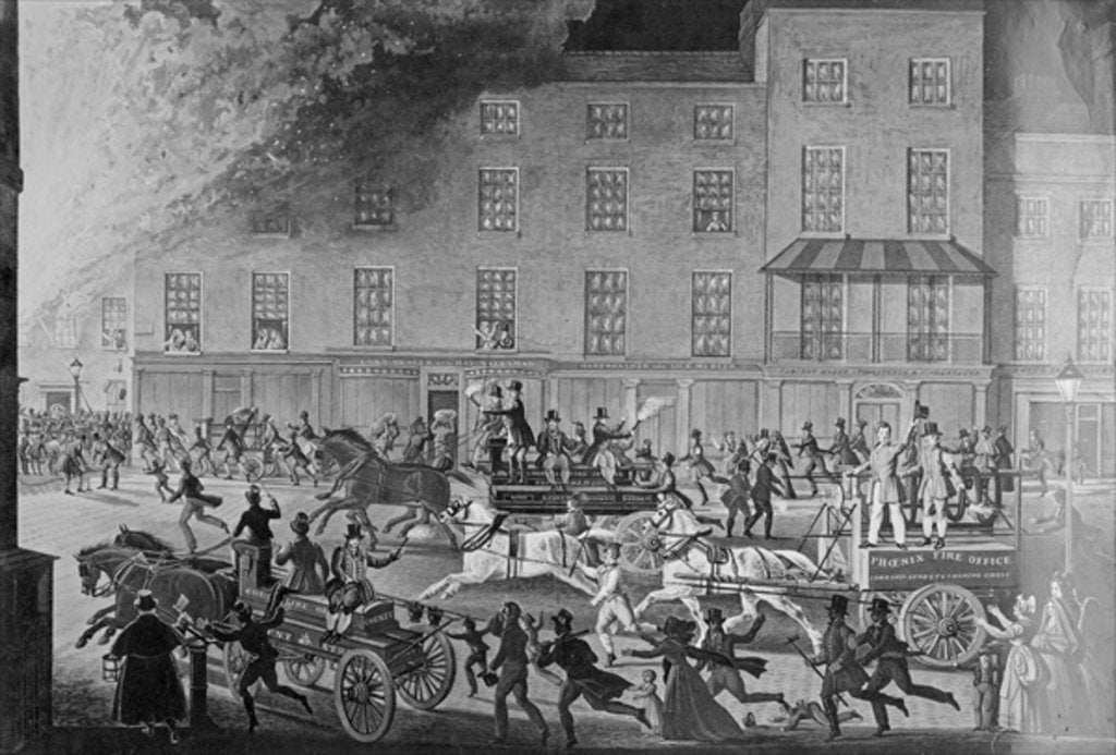 Detail of London Fire Engines, the Noble Protectors of Lives and Property by James Pollard (after)