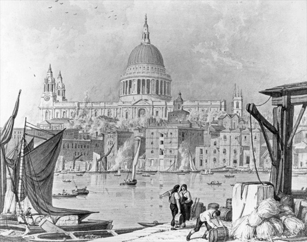 Detail of St. Paul's Cathedral by English School