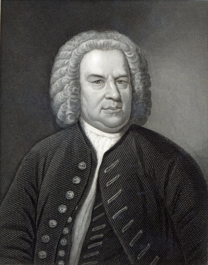 Detail of Portrait of Johann Sebastian Bach, German composer by Elias Gottleib (after) Haussmann