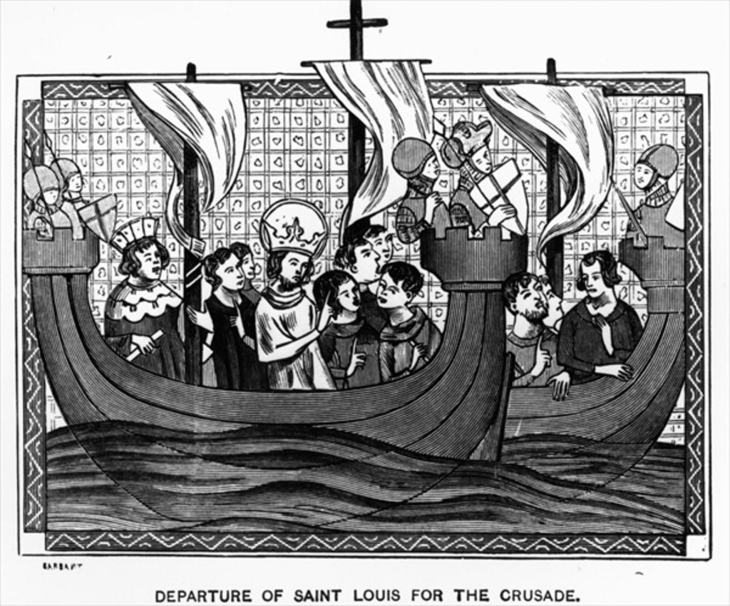 Detail of Departure of St. Louis for the Crusade by School French