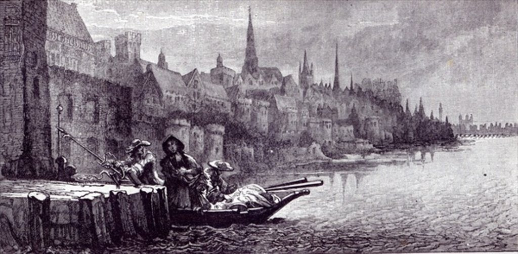 Detail of Flight of King James on the morning of December 11, 1688 by English School
