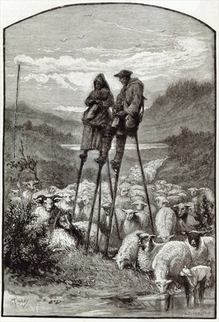 Detail of A Pastoral in the Landes by English School