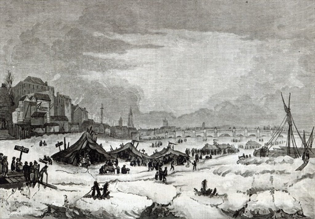 Detail of Fair held on the Thames between January 31st and February 5th, 1814 by English School