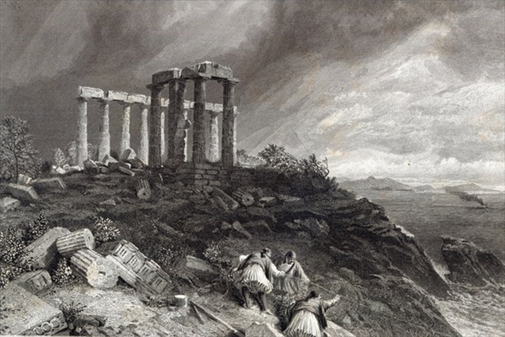 Detail of Temple of Minerva Sunium by William 'Crimea' Simpson