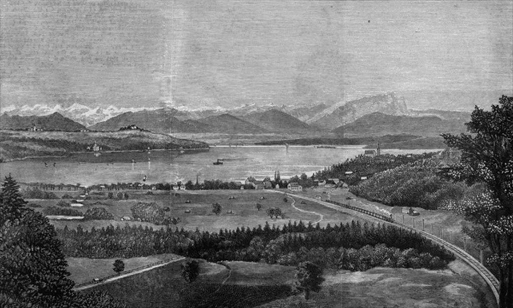 Detail of The Starnberg Lake, near Munich, where the late King of Bavaria drowned himself by English School